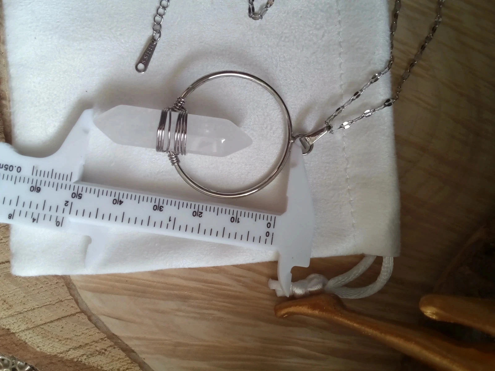 Collier argenté cristal de roche – photo 5